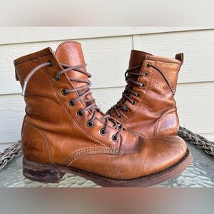 Vintage Womens FRYE Leather Lace-Up Boots sz 9.5